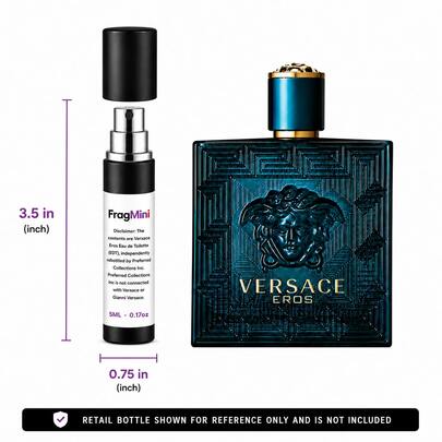Versace Eros FragMini spray, retail bottle shown for reference only