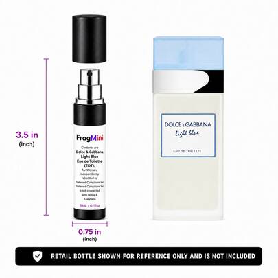 Dolce & Gabbana Light Blue FragMini spray, retail bottle shown for reference only