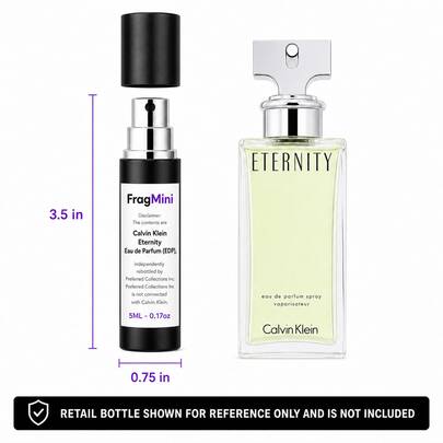 Calvin Klein Eternity FragMini spray, retail bottle shown for reference only