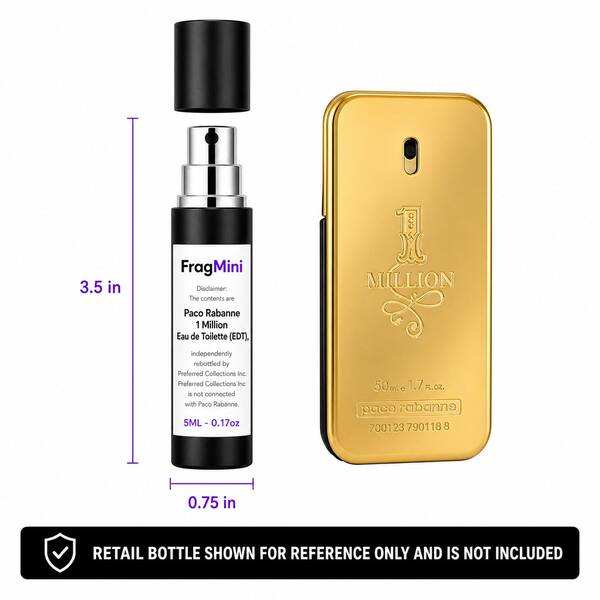 Paco Rabanne 1 Million FragMini spray, retail bottle shown for reference only